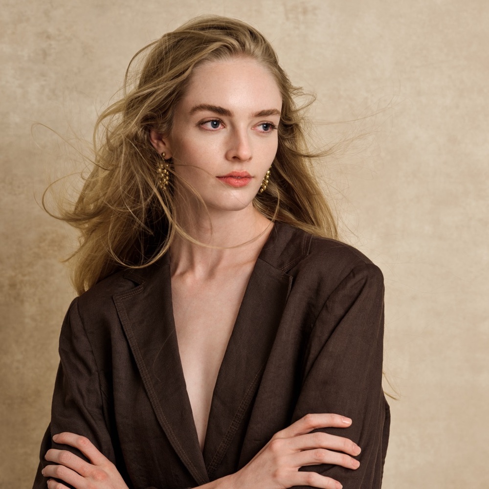 Women’s Brown Linen Blazer